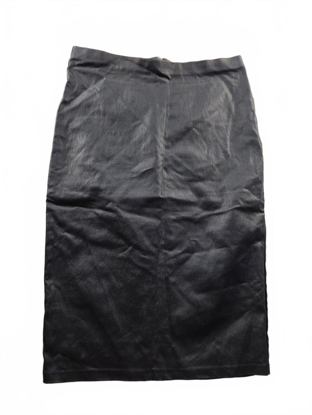 Black Midi Pencil Skirt Seam Detail M Corporate Minimalist
